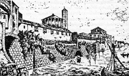 Mündung der Cloaca maxima in den Tiber.